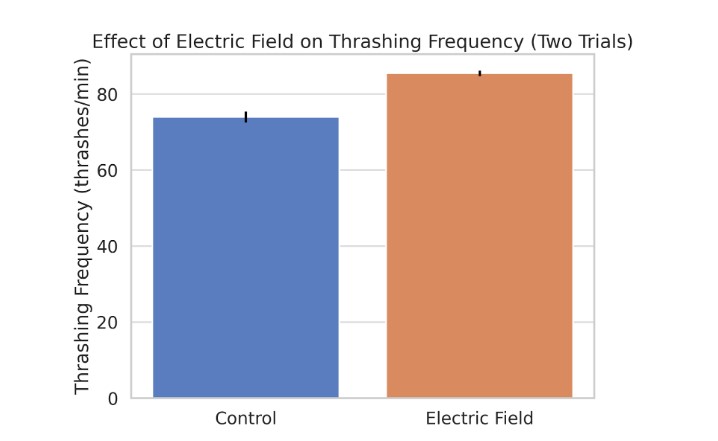 Graphical Representation of the Effect of the Electric Field on Thrashing Frequency